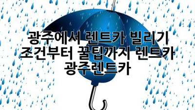 광주에서 렌트카 빌리기?🚗💨 조건부터 꿀팁까지! #렌트카 #광주렌트카